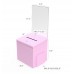 FixtureDisplays® Pink Metal Donation Box Suggestion Fund-Raising Collection Charity Ballot Box w/ A4 Acrylic Header 10918PINK
